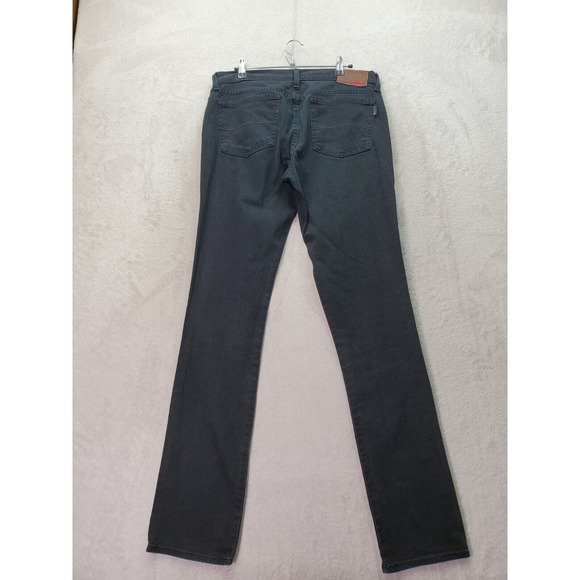 R U Blue Jeans Women Size 31 Black Denim Dark Wash Pockets Flat Front Skinny Leg - Picture 2 of 5